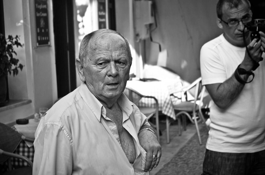 man and photographer at Parga, Greece